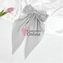 Accesoriu pentru decor par cu Fundita din satin si clema metalica TRD043KK Gri Cenusiu XXL